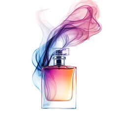perfume Advertisement isolated on white background full depth of field 