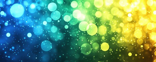 Vibrant Bokeh Lights: A Symphony of Blue, Green, and Yellow