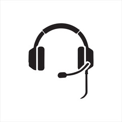 Gaming Headset icon silhouette vector art 