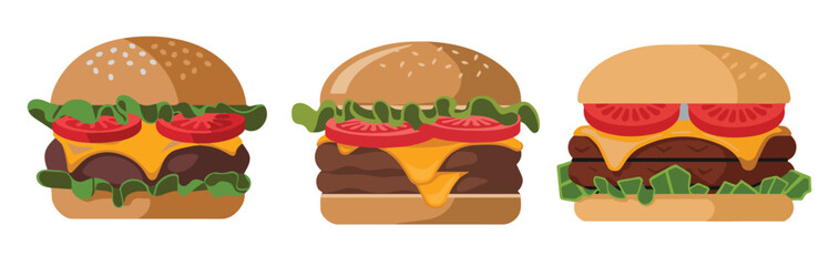 Burger vector , burger food clip art icon vector illustration isolated on white background
