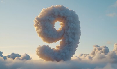 Naklejka premium Cloud Nine Number, sky, sunset, cloudscape, digital art
