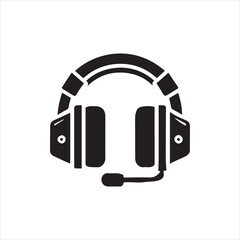 Fototapeta premium Gaming Headset icon silhouette vector art 