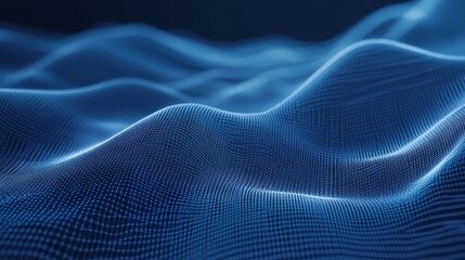 Naklejka premium Abstract blue digital wave background, data flow, technology concept, website header