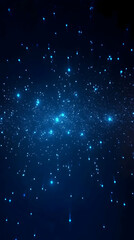 Fototapeta premium Abstract Blue Lights Glitter on Dark Background Creates Dreamy and Magical Atmosphere