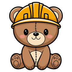 Naklejka premium A worker bear vector
