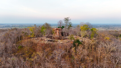 Prasat Khao Plai Bat in Sumer season ,Buriram Thailand, The park is one of the most beautiful in Thailand.