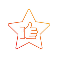 Rating  gradient icon with white background vector stock illustration