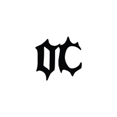 OC monogram logo design letter text name symbol monochrome logotype alphabet character simple logo