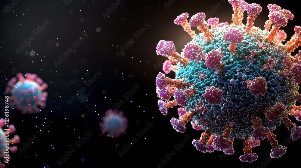 Poster Visualizing hmpv virus structure concept design with standardized representation in scientific illustration environment