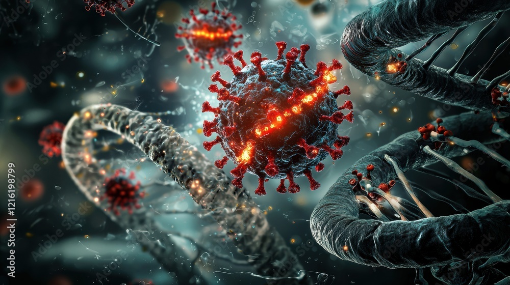 Poster Visualizing hmpv virus structure a concept design for scientific communication in a laboratory environment