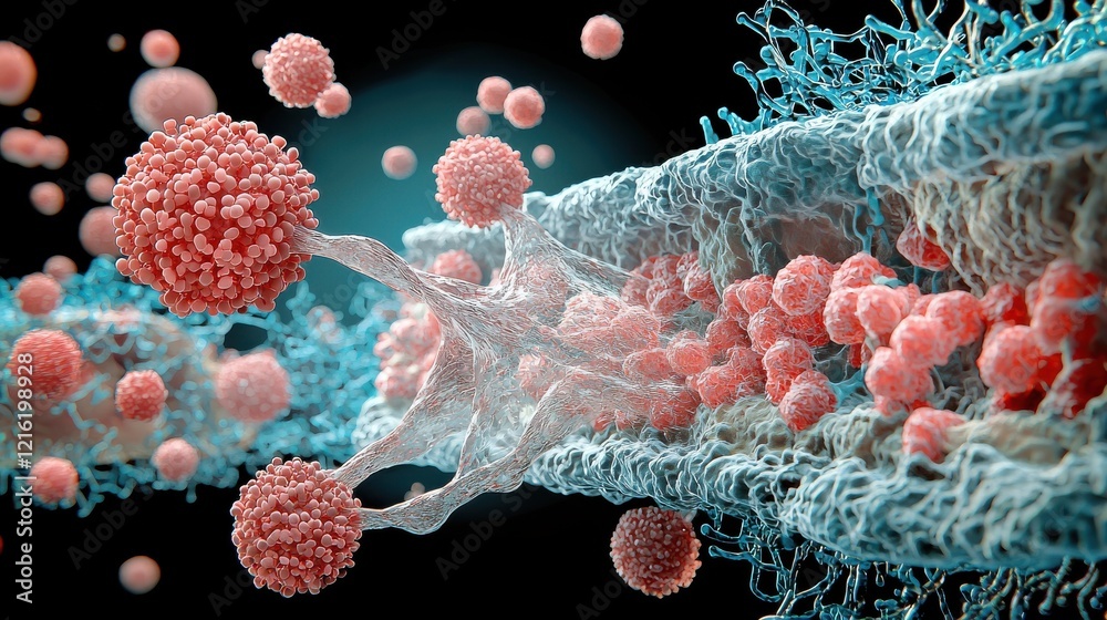 Poster hmpv virus airborne spread laboratory environment concept image scientific visualization microbial d