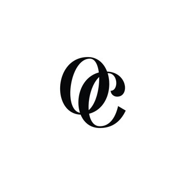 OC monogram logo design letter text name symbol monochrome logotype alphabet character simple logo