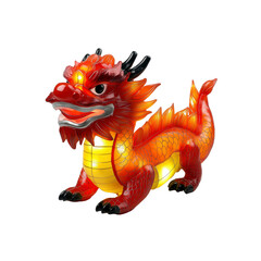 Fototapeta premium Illuminated Chinese Dragon Lantern Festive Red Dragon Statue