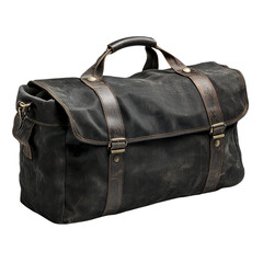 Naklejka premium Classic Leather Travel Bag for Stylish Adventures Isolated on transparent background