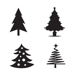 Silhouette Christmas Tree Set