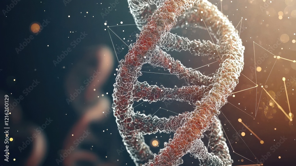 Aufkleber showcasing advanced digital hologram of hmpv virus genetic sequencing standards in a virtual laborat