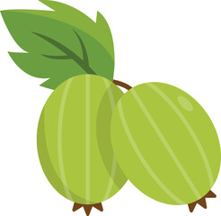 Goseberry Fruit Cartoon Ilustration Design