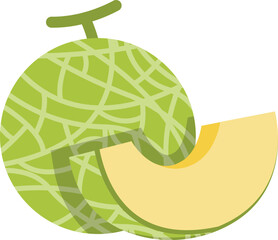 Japanase Mellon Fruit Cartoon Ilustration Design