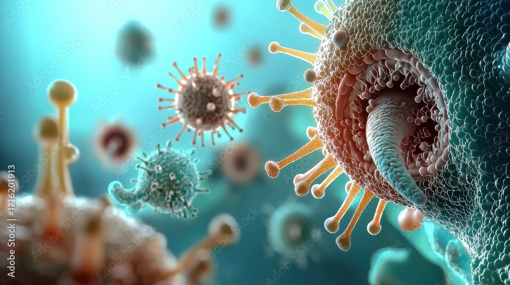 Poster Microscopic interaction of hmpv virus with res standard in laboratory environment a detailed visualization