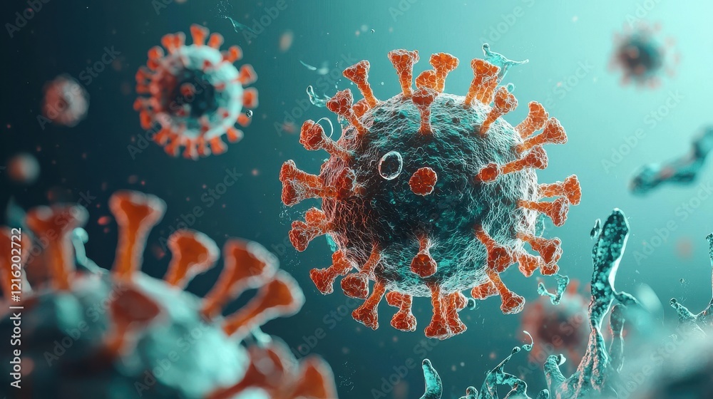 Poster observation of hmpv virus colonies in a petri dish under uv light in a laboratory setting