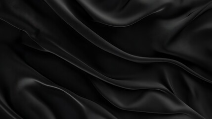 Fototapeta premium Dark Draped Fabric Showing Smooth Elegant Waves