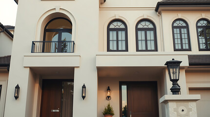 Obraz premium Magnificent Modern Home Exterior: Architectural Design and Luxury Real Estate