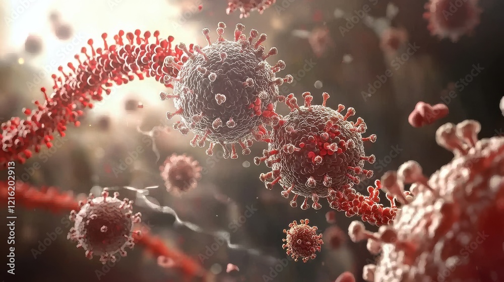 Poster illustrating hmpv virus replication in a laboratory setting a scientific perspective on viral dynami