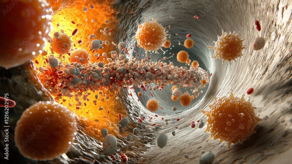 Poster immune cells attack hmp standard in the human body a detailed visualization of cellular defense mech