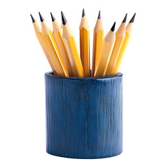 pencil holder Advertisement isolated on white background full depth of field 