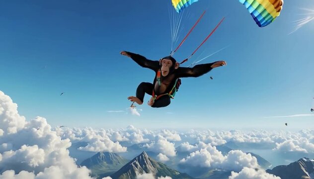 chimpanzee in the sky