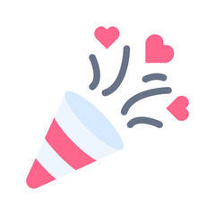 trumpet love flat icon