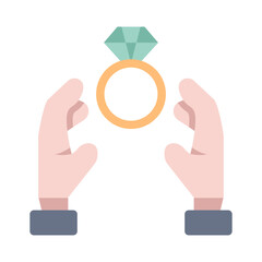 ring married flat icon