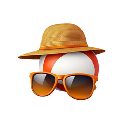 Beach Ball Summer Fun Sun Hat and Sunglasses Icon