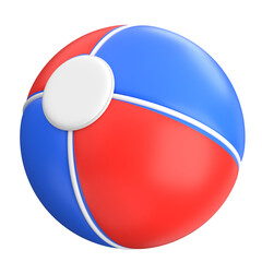 Colorful Beach Ball 3D Render, symbolizing fun, summer activities, and beach entertainment