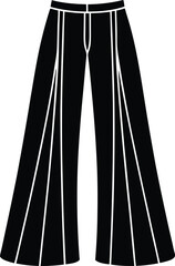 Palazzo pants silhouette vector illustration