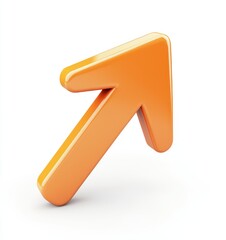 3d orange arrow symbol isolated on white backdrop