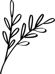 leaf line art decoration vector