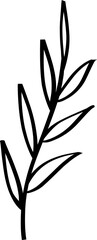 leaf line art decoration vector