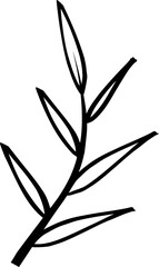 leaf line art decoration vector