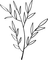 leaf line art decoration vector