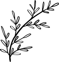 leaf line art decoration vector