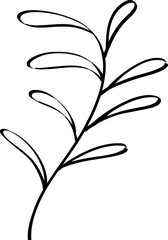 leaf line art decoration vector