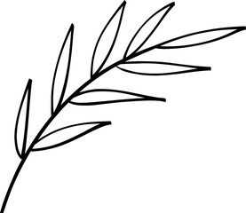 leaf line art decoration vector