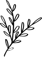 leaf line art decoration vector