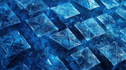 Obraz premium Intricate Blue Crystal Formation: A Microscopic Marvel
