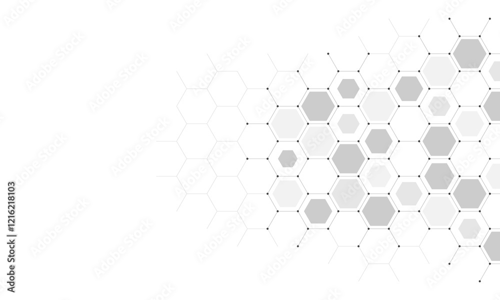 Poster Graphic design element with abstract geometric background of simple hexagon pattern