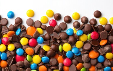 mix Chocolate candy isolated on white background