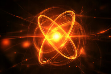 Abstract of atom molecule structure with light.