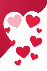 Valentine day background with Pink and red hearts