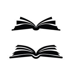 Open Book Design Silhouette Vector
